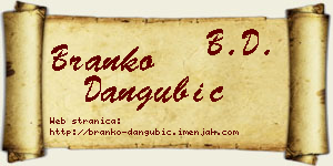 Branko Dangubić vizit kartica